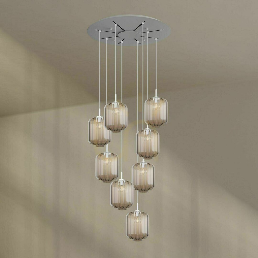 Spectacol Lustră s.luce Velo maro, 8 brațe, Ø 80 cm, sticlă, stil modern, E27 Lustră s.luce Velo maro, 8 brațe, Ø 80 cm, sticlă, stil modern, E27