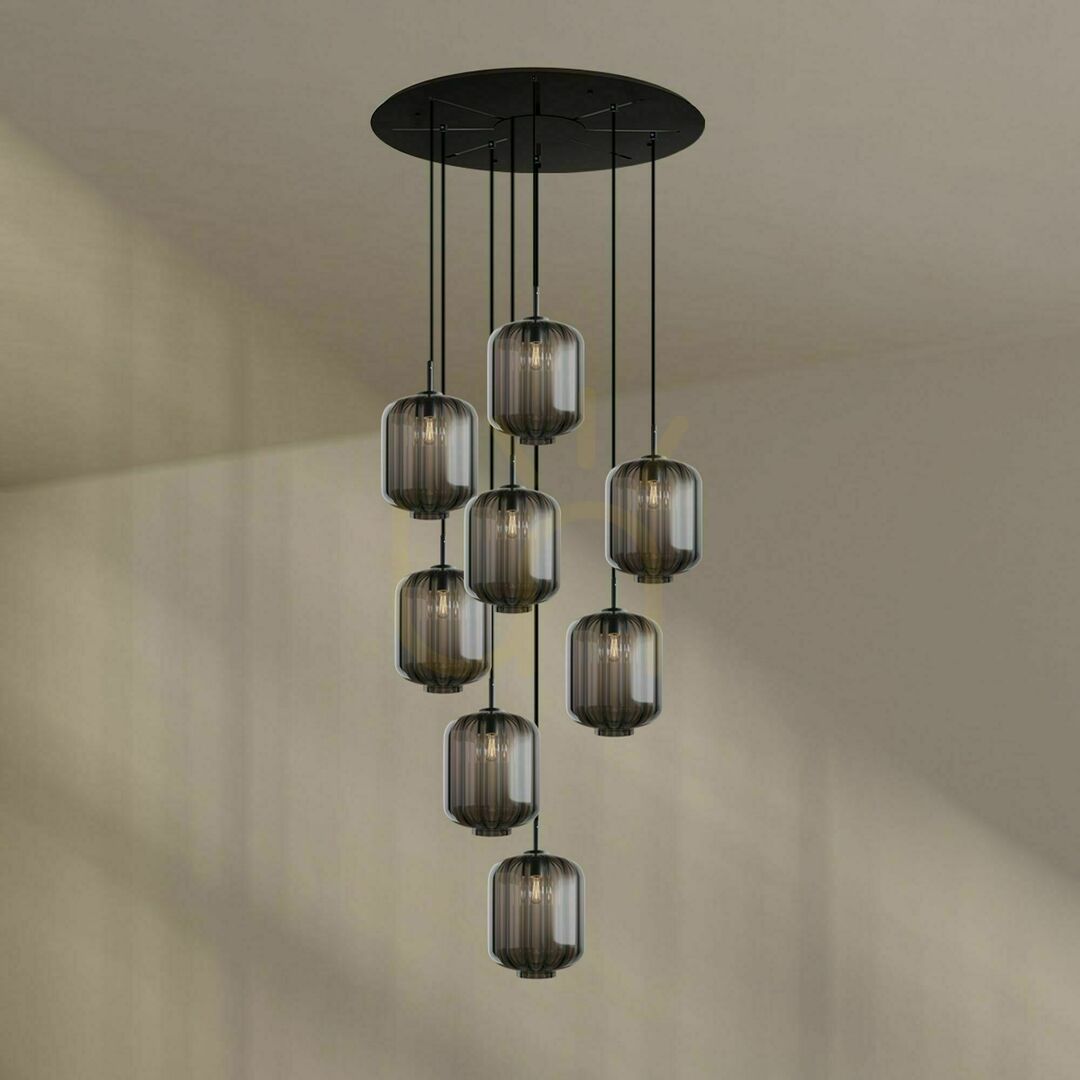 Afişa Lustră s.luce Velo albă 8 brațe sticlă metal Ø80 cm modernă Lustră s.luce Velo albă 8 brațe sticlă metal Ø80 cm modernă