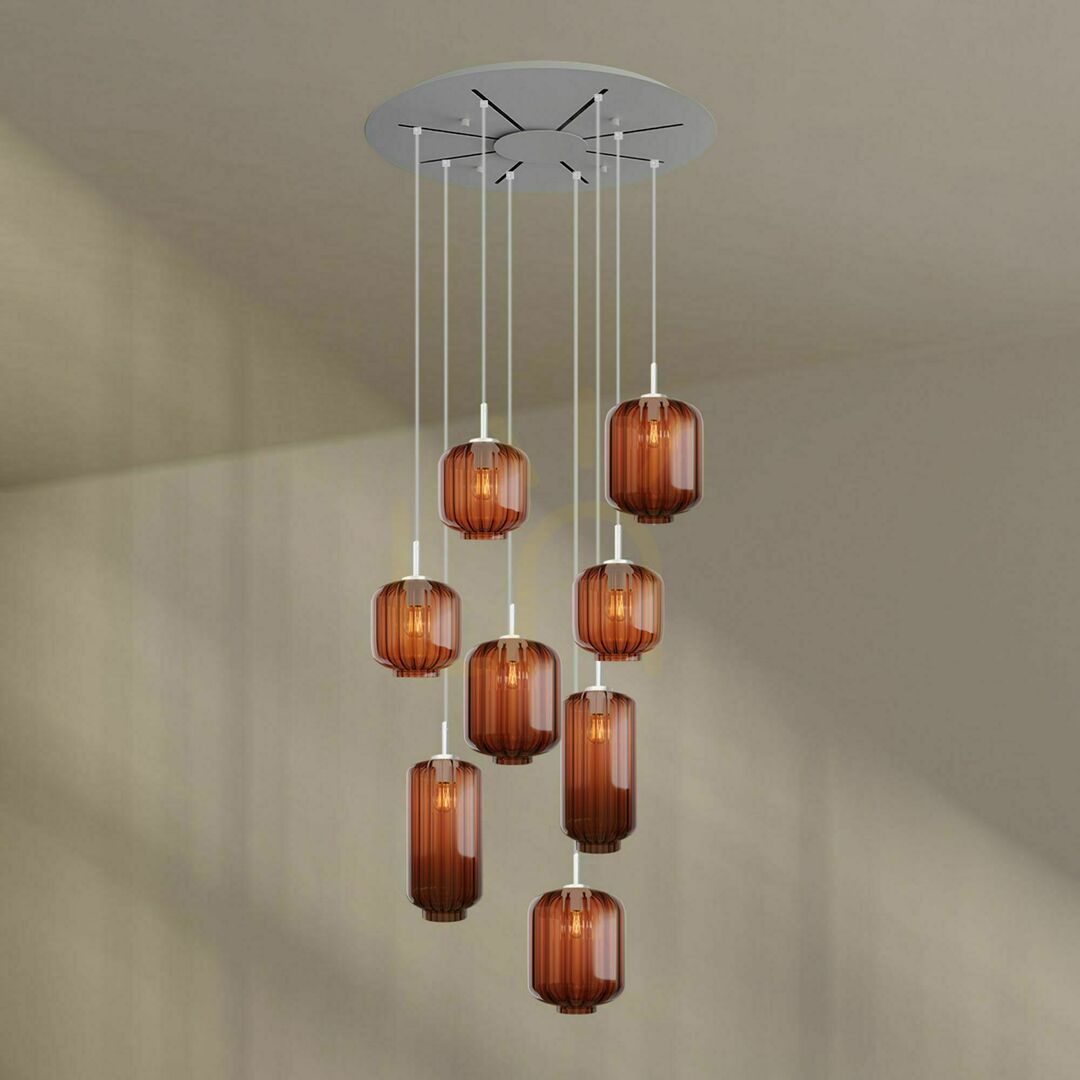 Verifica Lustră s.luce Velo neagră 8 brațe E27 sticlă metal Ø80 cm Lustră s.luce Velo neagră 8 brațe E27 sticlă metal Ø80 cm