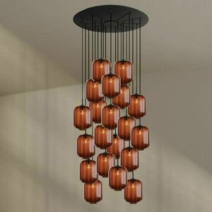 Lustră s.luce Velo maro, 20 becuri, Ø120 cm, sticlă și metal, E27 small 1