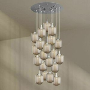 Lustră s.luce Velo maro, 20 becuri, Ø120 cm, sticlă și metal, E27 small 10