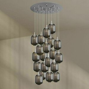 Lustră s.luce Velo maro, 20 becuri, Ø120 cm, sticlă și metal, E27 small 9