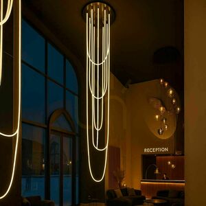 Lustră LED s.luce Arion XXL albă, 6 becuri, dimabilă, lumină caldă, 550 cm small 0