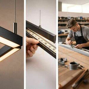 Lampă suspendată LED liniară s.luce Oris XL neagră 4000K pentru birou small 13