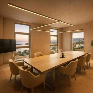 Lampă suspendată LED liniară s.luce Oris neagră, dimabilă, 2700K, 400 cm small 0