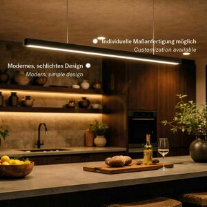 Lampă suspendată LED liniară s.luce Oris neagră, 2700K, aluminiu small 1