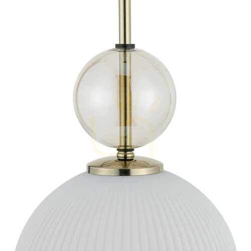 Verifica Lampă suspendată TK-Lighting SOPHIA BIG COGNAC WHITE 11374, sticlă albă, 1×E27