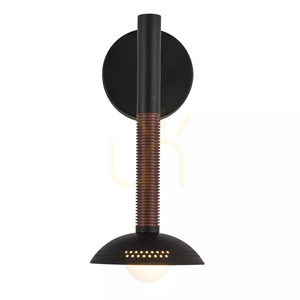 Aplică LED Arden - 1 sursă de lumină - negru mat, furnir de nuc Elstead small 1