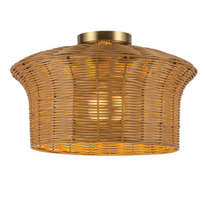 Plafonieră Kai – 1 sursă de lumină – auriu periat, ratan Elstead small 0