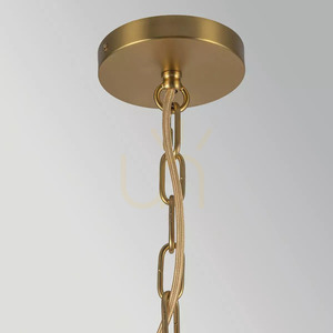 Lampă suspendată Kai Small – 1 sursă de lumină – Auriu periat, ratan Elstead small 3