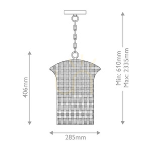 Lampă suspendată Kai Small – 1 sursă de lumină – Auriu periat, ratan Elstead small 5