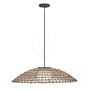 Pendul de exterior Arlen, foarte mare – 1 sursă de lumină – negru, ratan Elstead small 2