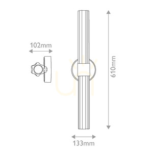 Aplică de perete cu LED Georgette, dimensiune medie – alamă lăcuită, Elstead small 8