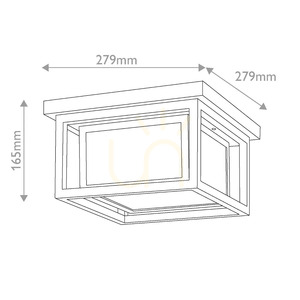 Plafonieră de exterior Republic, mică – 2 surse de lumină – negru Elstead small 8