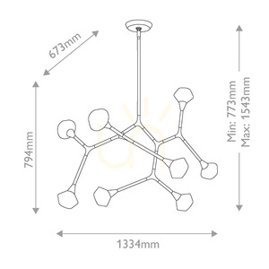 Lustră pentru insulă Cassius – 8 surse de lumină – Champagne Bronze, Elstead small 8