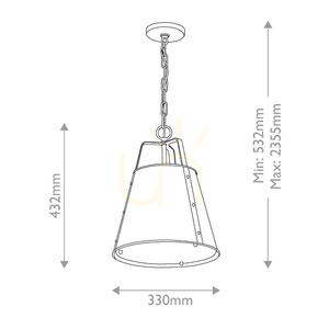 Lampă suspendată medie Etcher – 1 sursă de lumină – negru, bronz șampanie Elstead small 5