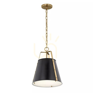 Lampă suspendată medie Etcher – 1 sursă de lumină – negru, bronz șampanie Elstead small 0
