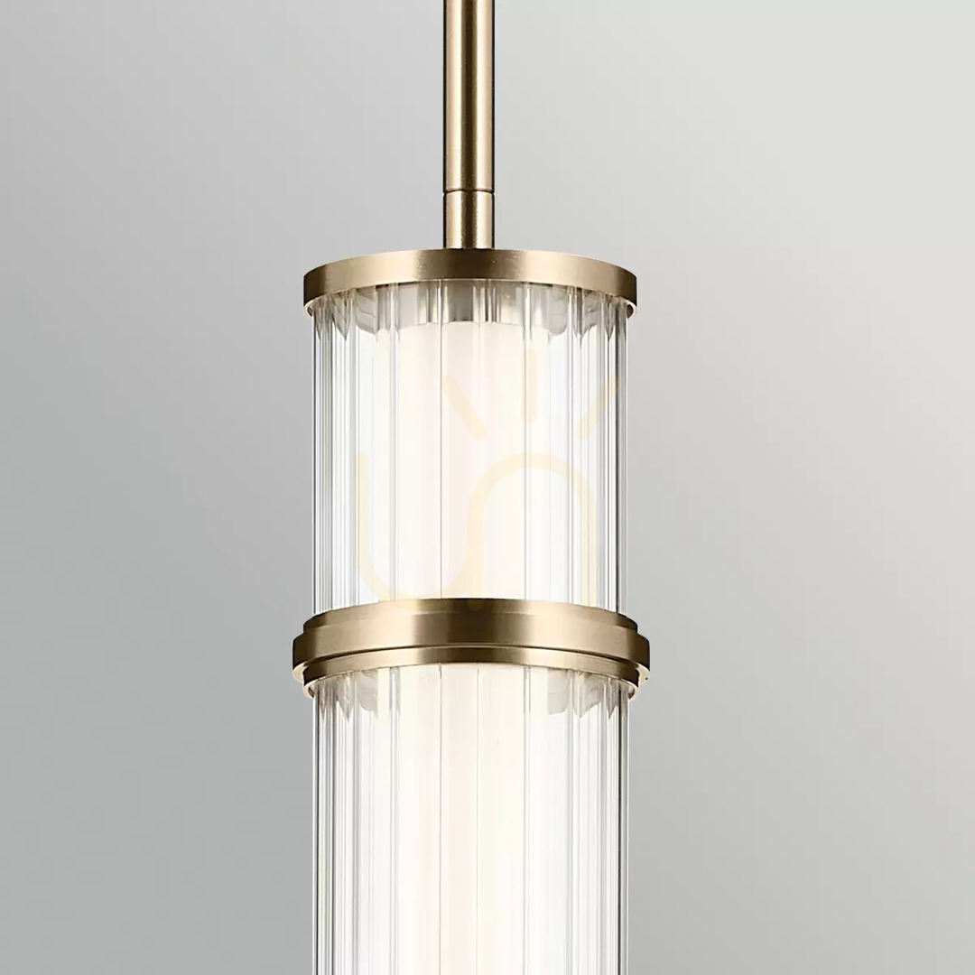 Spectacol Lampa suspendată cu LED-uri Riven – Champagne Bronze de la Elstead Lampa suspendată cu LED-uri Riven – Champagne Bronze de la Elstead