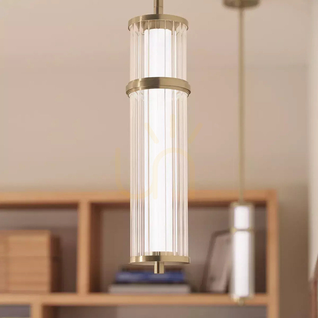 Vedere Lampa suspendată cu LED-uri Riven – Champagne Bronze de la Elstead Lampa suspendată cu LED-uri Riven – Champagne Bronze de la Elstead