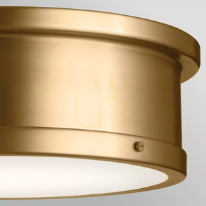 Plafonieră mare Serca - 3 surse de lumină - alamă naturală periată Elstead small 1