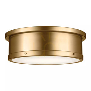 Plafonieră mare Serca - 3 surse de lumină - alamă naturală periată Elstead small 0