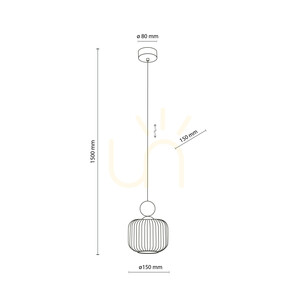Pendul TK-Lighting BALLO ORZECH 11837, sticlă coniac, 1×E14 small 8