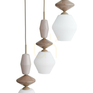 Lampă suspendată TK-Lighting ZEN Sabia Fuso White 11862, 3×E14, bej și alb small 3