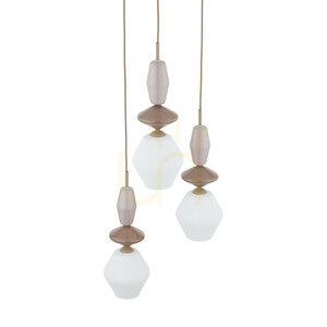 Lampă suspendată TK-Lighting ZEN Sabia Fuso White 11862, 3×E14, bej și alb small 4