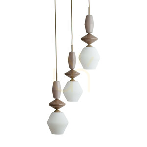 Lampă suspendată TK-Lighting ZEN Sabia Fuso White 11862, 3×E14, bej și alb small 5