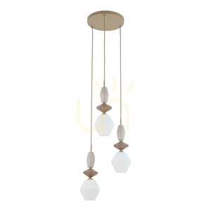 Lampă suspendată TK-Lighting ZEN Sabia Fuso White 11862, 3×E14, bej și alb small 6