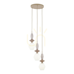 Lampă suspendată TK-Lighting ZEN Sabia Fuso White 11862, 3×E14, bej și alb small 7