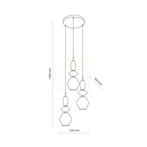 Lampă suspendată TK-Lighting ZEN Sabia Fuso White 11862, 3×E14, bej și alb small 8