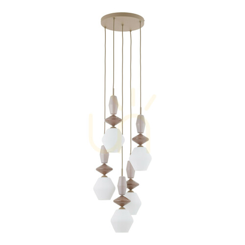 Verifica Lampa suspendată Zen Sabia Fuso White, 5 becuri Xe14, formă circulară