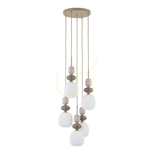 Verifica Lampa suspendată Zen Sabia Botti albă, 5 becuri Xe14, formă circulară