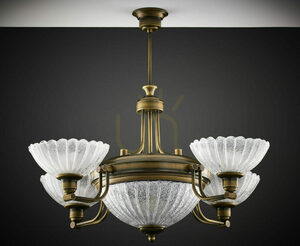 Candelabru Jupiter CARMEN 2131 – alamă antichizată, 5 × E27 small 7
