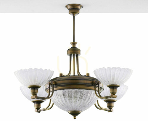 Verifica Candelabru Jupiter CARMEN 2131 – alamă antichizată, 5 × E27