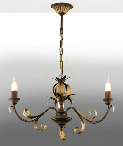 Verifica Candelabru Jupiter LIMA 739 – finisaj auriu antichizat, 3 × E14