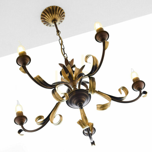 Verifica Candelabru Jupiter LIMA 741 – finisaj auriu antichizat, 5 × E14