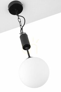 Pendul Jupiter NOLA 2171 negru cu glob alb din sticlă E27 small 5