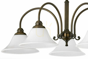 Lustră Jupiter ARES 2173 culoarea alamei, 5 abajururi albe E27 small 4