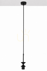 Pendul Jupiter ORIA 2180 negru cu abajur din sticlă striată E27 small 3