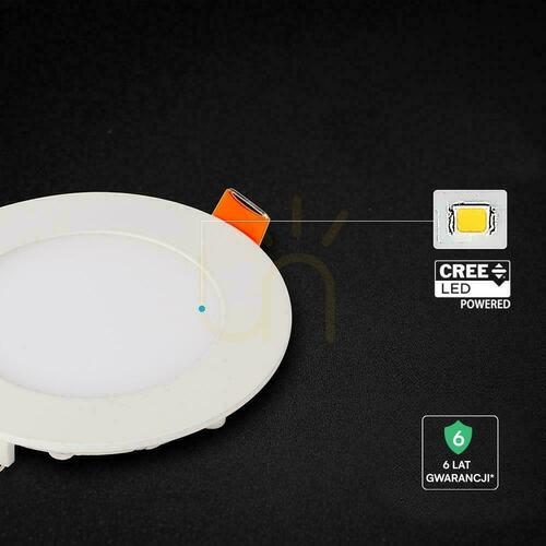 Verifica V-TAC PRO SLIM 6W LED cu cip CREE, spot încastrat, rotund, 120x12 mm, CCT VT-607CCT, 480 lm, garanție de 6 ani