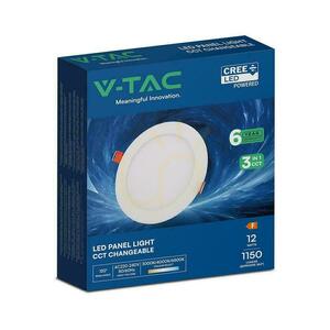 Panou LED încastrat V-TAC PRO VT-1207CCT rotund 170 mm 12 W 1150 lm 3000K/4000K/6500K alb small 4
