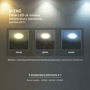 Panou LED încastrat V-TAC PRO VT-1207CCT rotund 170 mm 12 W 1150 lm 3000K/4000K/6500K alb small 5