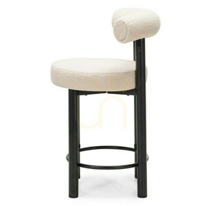Set de 2 scaune de bar PERER, de culoare bej cu picioare negre, confecționate din țesătură bouclé; cantitate minimă de comandă – 2 bucăți, Nova Nook small 5