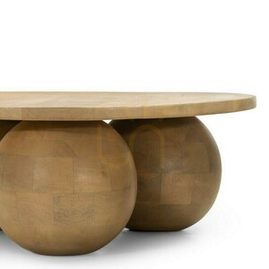 Măsuță de cafea MOXIE de 70 cm, rotundă, din lemn de mango, cu forme rotunjite, de la Nova Nook small 4