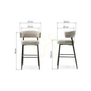 Set de 2 scaune de bar OSARIO de culoare bej, cu picioare negre; cantitate minimă de comandă: 2 bucăți – Nova Nook small 7