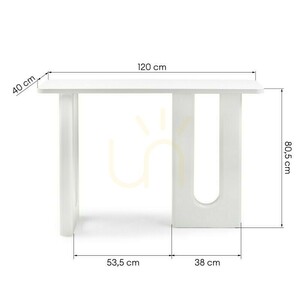Birou/consolă RICHI de 120 cm, alb, cu curbe Nova Nook small 7