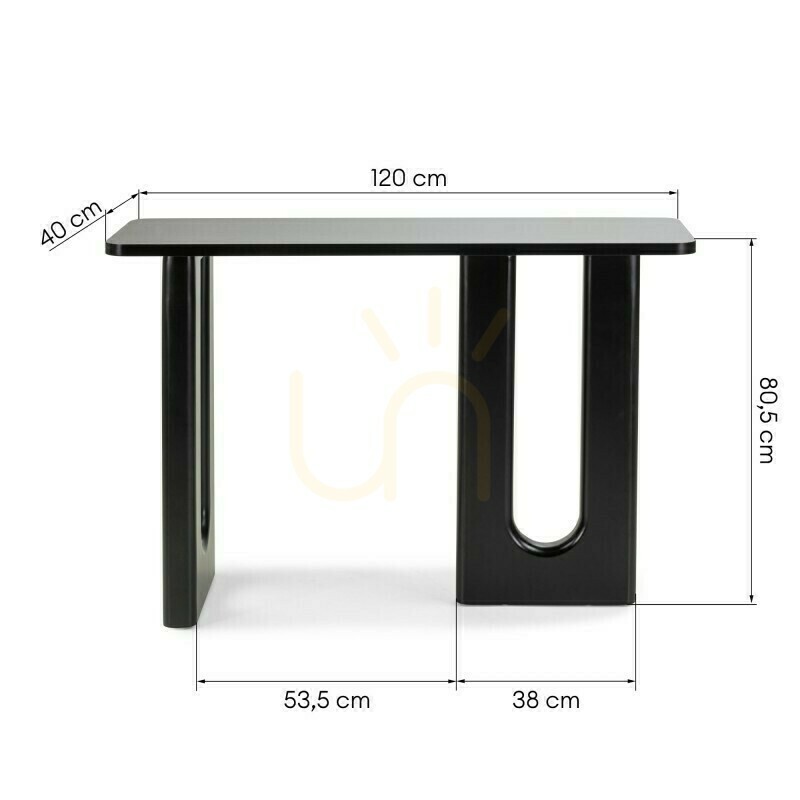 Vedere Birou/consolă RICHI de 120 cm, negru, cu arcade Nova Nook Birou/consolă RICHI de 120 cm, negru, cu arcade Nova Nook