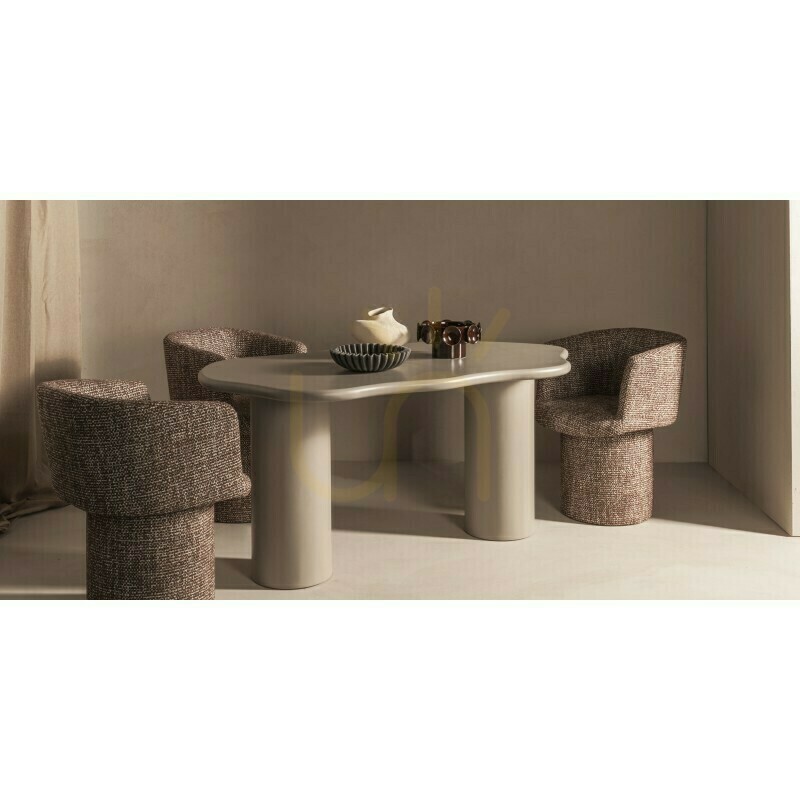 Afişa Masă de sufragerie LUXE de 160 cm, bej închis, cu forme rotunjite, de la Nova Nook Masă de sufragerie LUXE de 160 cm, bej închis, cu forme rotunjite, de la Nova Nook